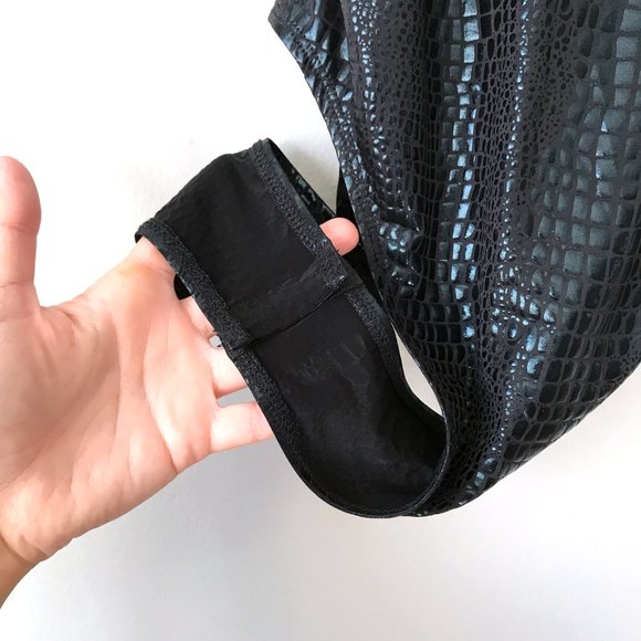 Black Croc Sexy Bodysuit Comfortable Never Worn - Picture 6 of 8